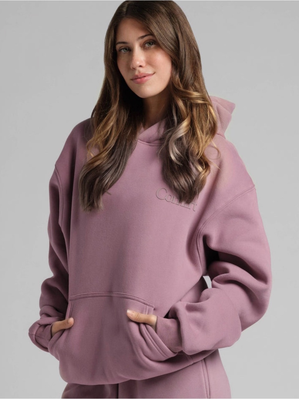 NWT Comfrt Minimalist Orchid Oversized Hoodie with Front Pocket